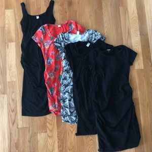 Old Navy Form-Fitting Maternity T-Shirt Dresses Lot of Five